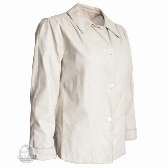 Bonnie Cashin for Sills Bone Leather Top Blouse Button Front Vintage 60s Rare - Picture 7 of 8